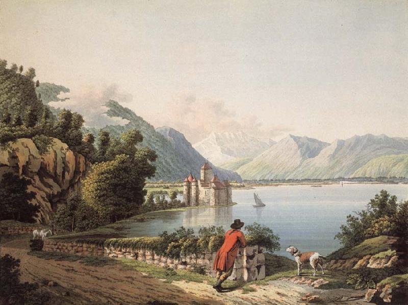 Francois-Hubert Drouais Seen Chateau of Chillon oil painting picture